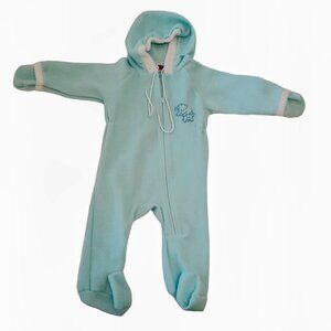 Vintage Carters Footed Mittens Sleeper PJs Seafoam Soft Large 21-26 Lbs NWOT